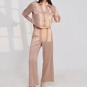 Elegant Tan Women's Pajama Set